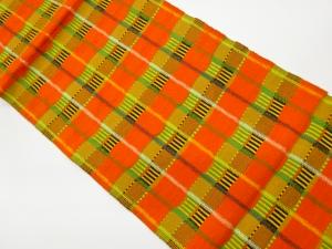 格子模様織出し名古屋帯